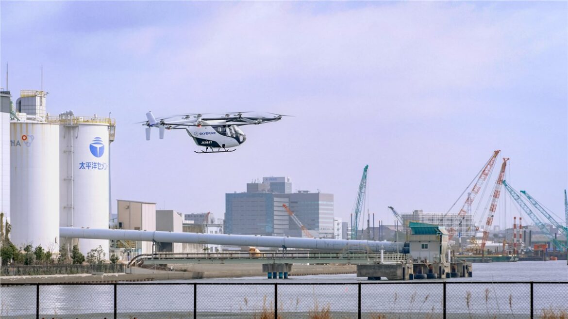 SkyDrive, SD-05 eVTOL, Tokyo demonstration flights, Tokyo Metropolitan Government, Mitsubishi Estate, Kanematsu Corporation, vertiport operations,