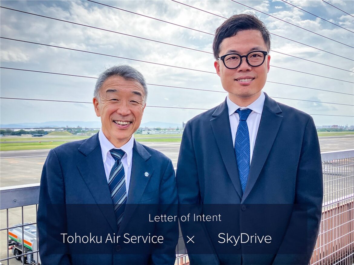 SkyDrive, Tohoku Air Service, eVTOL, Letter of Intent, SD-05, urban air mobility, regional transport, disaster response, Tomohiro Fukuzawa, Shigeyuki Ouchi