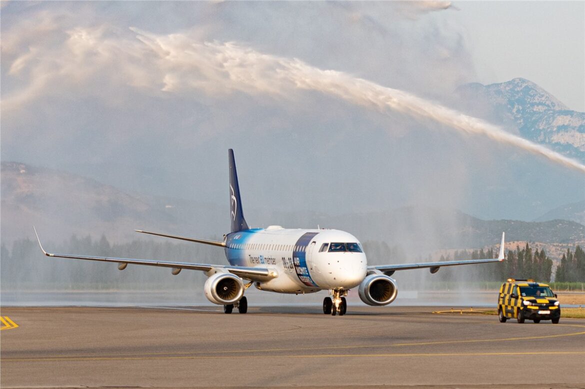 TrueNoord Air Montenegro E195LR, Embraer E195LR lease, Air Montenegro fleet expansion, TrueNoord regional aircraft leasing, Air Montenegro regional routes, Embraer E195LR Montenegro, European regional aviation, Air Montenegro Podgorica base, aircraft leasing Europe, regional airline fleet growth,